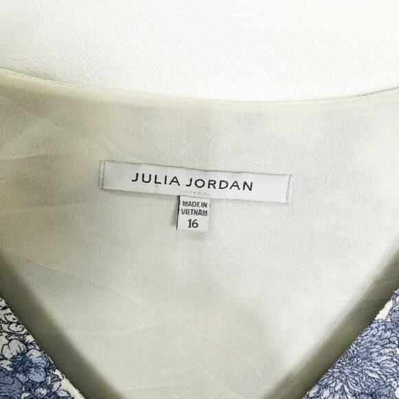 Julia Jordan Floral Print Button Front Puff Sleeve Dress 16 - Picture 8 of 12